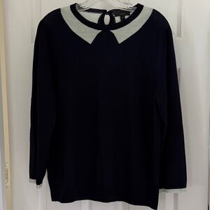J. Crew Navy Merino Wool Crew Neck Sweater Sz XL